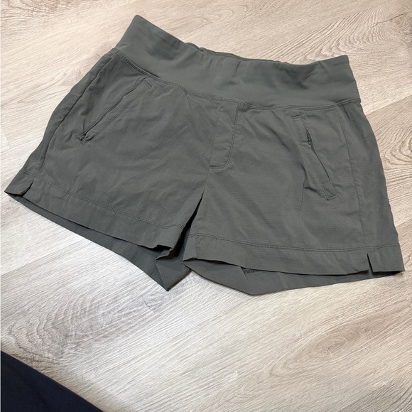 Athleta High Waist Olive Shorts - Picture 2 of 7